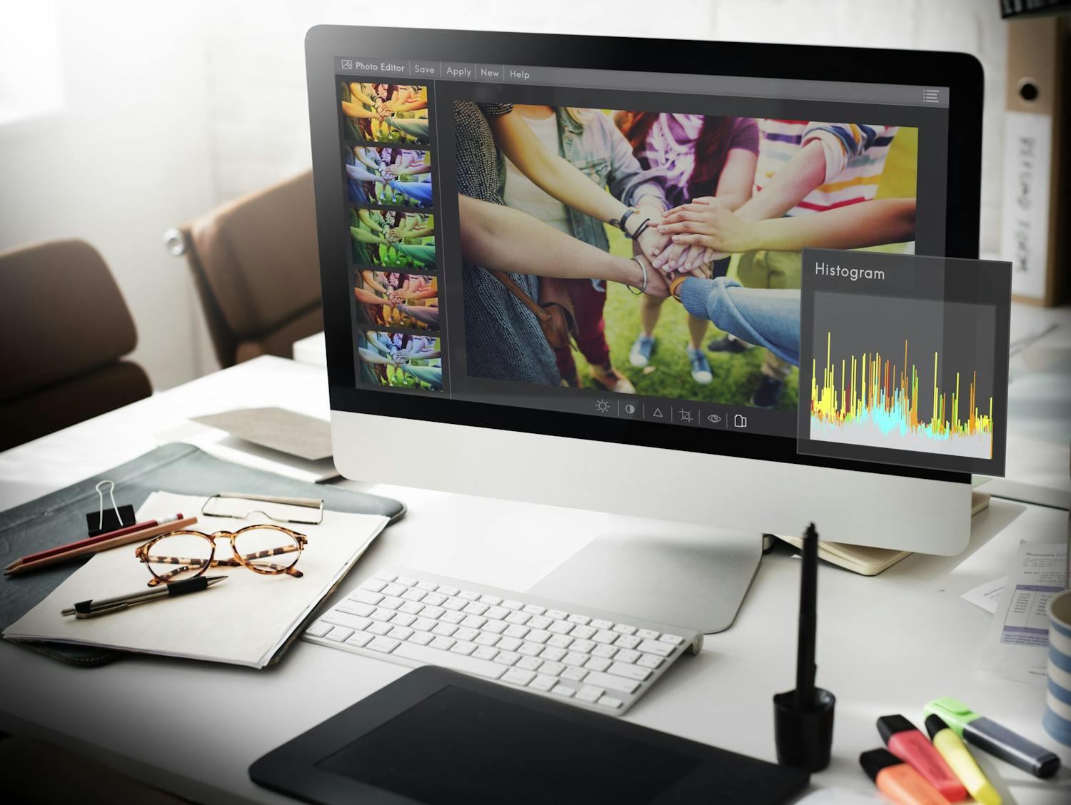 Photo,Editor,Histogram,Setting,Concept
